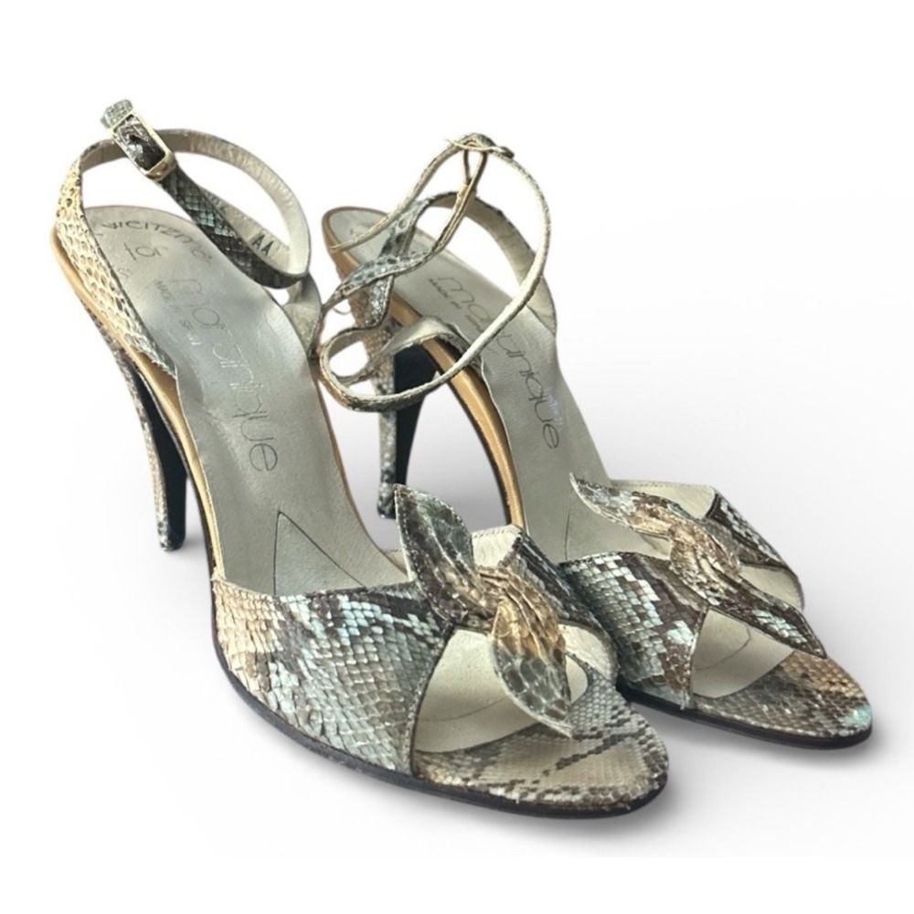 Vintage Stuart Weitzman For Martinique Sz 6 N (AA)Snakeskin Hells Sandals Spain